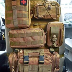 6 Pack Tactical Truck Organizer Back Seat Storage Car Seat Storage Bag Molle